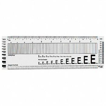 WESTCOTT Ruler Plastic Lined 16ths 13-3/4in, 26CT61