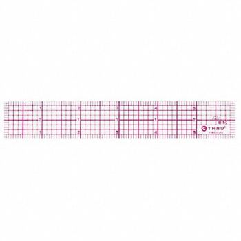 WESTCOTT Ruler Plastic Lined 16ths 6in Transparnt, 26CT77