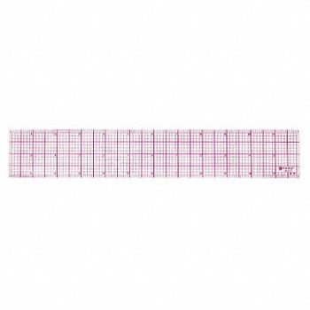 WESTCOTT Ruler Plastic Lined 16ths 12in Transprnt, 26CT79