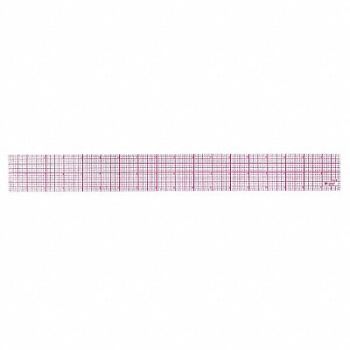WESTCOTT Ruler Plastic Lined 16ths 18in Transprnt, 26CT80