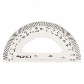 WESTCOTT Manual-Reading Protractor Grad 1 deg, 26CT90