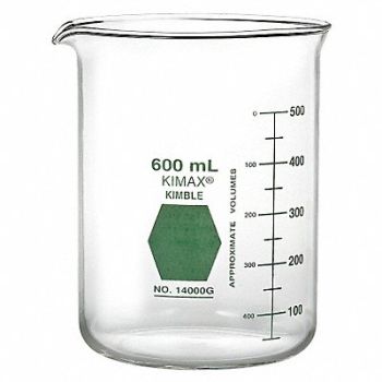 KIMBLE KIMAX Griffin Beaker Low Form Glass 400mL PK12, 26CV62