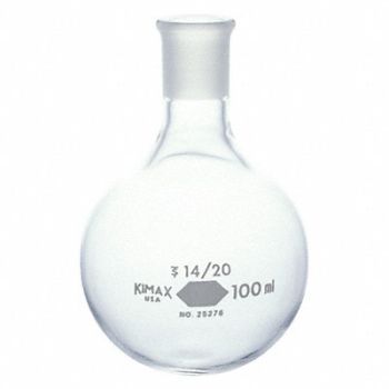 KIMBLE KIMAX Round Bottom Flask 250mL Glass PK12, 26CY88