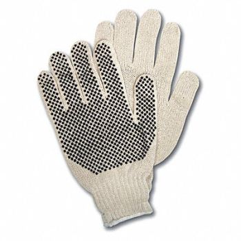 MCR SAFETY Knit Gloves 9-3/4 L Natural PK12, 26H192