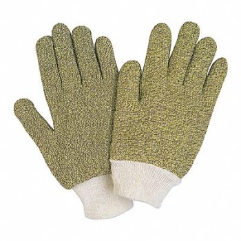 MCR SAFETY Heat-Resistant Gloves L Yellow PK12, 26J938
