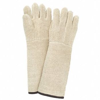 MCR SAFETY Heat-Resistant Gloves L Brown/White PK12, 26K344