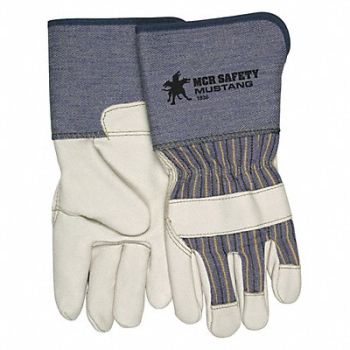 MCR SAFETY Leather Gloves Beige XL PK12, 26K597