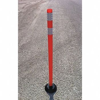 GRAINGER APPROVED G6578 Delineator Post Orange HDPE 48 H, 26K991