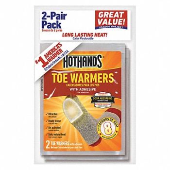 HOTHANDS Toe Warmer 3-1/2 in x 2-3/4 in PK2, 26KF10