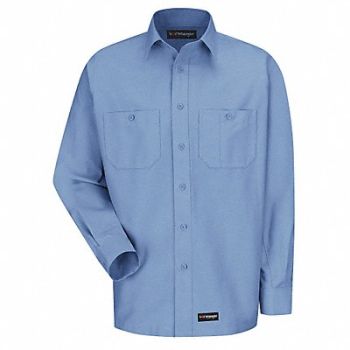 DICKIES Long Sleeve Shirt Light Blue Poly/Cotton, 26KN48