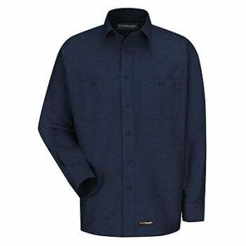 DICKIES Long Sleeve Shirt Navy Polyester/Cotton, 26KN62