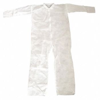 CONDOR G6091 Collared Coveralls White 3XL PK25, 26W755