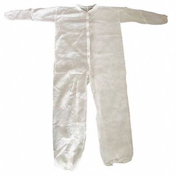 CONDOR G6092 Collared Coveralls Whte 5XL Elastic PK25, 26W765