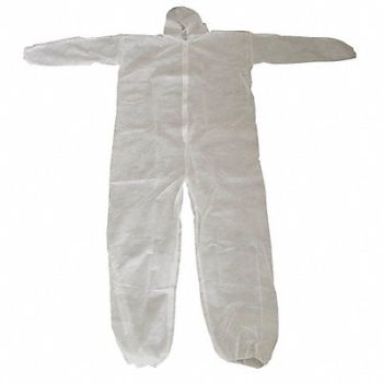 CONDOR Hooded Coveralls White 4XL Elastic PK25, 26W772
