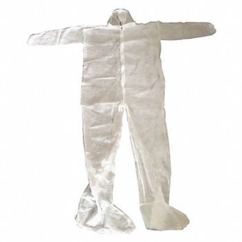 CONDOR Hooded Coveralls White 3XL Elastic PK25, 26W777