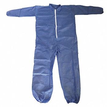 CONDOR G6092 Collared Coveralls Blue 5XL Elastic PK25, 26W821