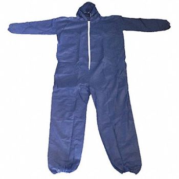 CONDOR Hooded Coveralls Blue 3XL Elastic PK25, 26W827