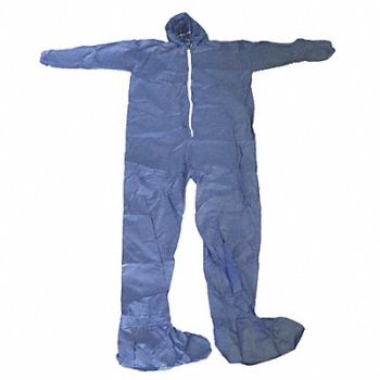CONDOR Hooded Coveralls Blue 2XL Elastic PK25, 26W832
