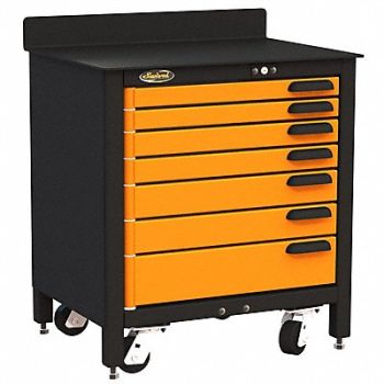 SWIVEL PRO SERIES Rolling Tool Cabinet Orng Ind Prem Duty, 26X199
