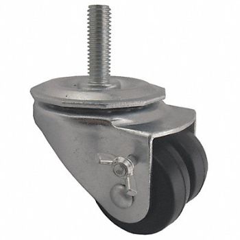 GRAINGER APPROVED Low-Profile Easy-Turn Thread Stem Caster, 26Y501