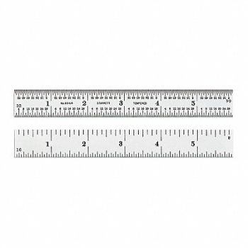 STARRETT Ruler Spring-Tempered Steel 6 L x 3/4 W, 26Y643