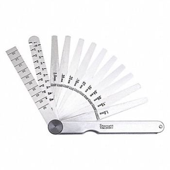 STARRETT Feeler Gauge Set with Wire Taper Gauge, 26Z265