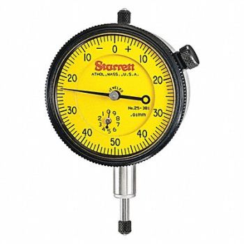 STARRETT Dial Indicator AGD 2 Range 0 to 1mm, 26Z486