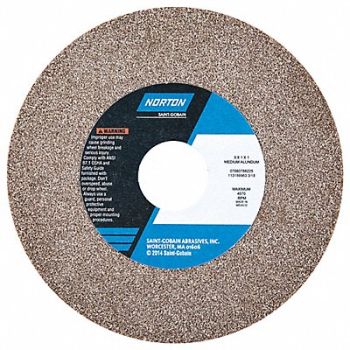 NORTON Grinding Wheel 5 in Dia AO 60/80G Brown, 26ZV93