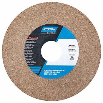 NORTON Grinding Wheel 5in.Dia AO 100/120G Brown, 26ZV97