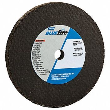 NORTON Grinding Wheel 4 in Dia ZA/AO 20 G Gray, 26ZX12