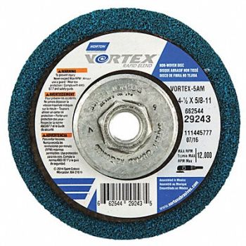 NORTON Non-Woven Dep Center Disc 4 1/2 in Dia, 26ZY72