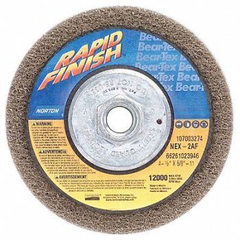 NORTON Non-Woven Dep Center Disc 4 1/2 in Dia, 26ZZ68