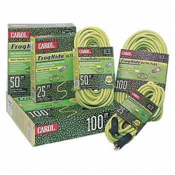 CAROL Outdoor Ext. Cord SJOW 12/3 50 ft Grn, 273Z26
