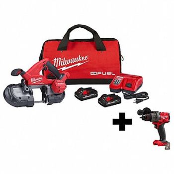 MILWAUKEE M18 Band Saw Kit w M18 1/2 Hammer Drill, 385XH1