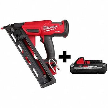 MILWAUKEE M18 15GA Finish Nailer M18 CP3.0 Batt, 388TN9