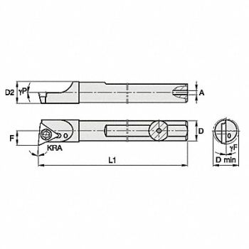 WIDIA Toolholder S-Loc ID LH/RH CCW/CW 3/32, 287DP9