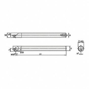WIDIA Indexable Boring Bar 0.4070 HSS, 287CG7