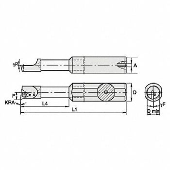 WIDIA Indexable Boring Bar 0.2960 Carbide, 287CF8