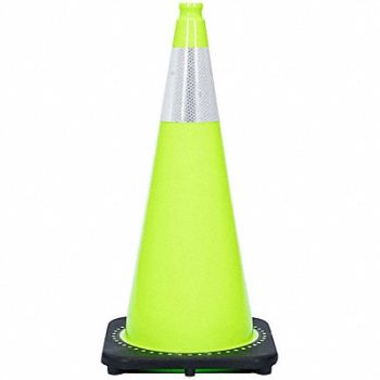 GRAINGER APPROVED Traffic Cone 7 lb Lime Cone Color, 53WN79
