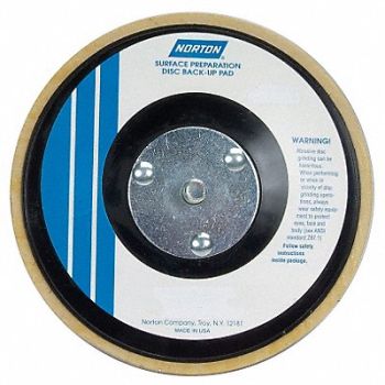 NORTON Hook/Loop Disc Backup Pad 5 in Dia PK5, 28AA38