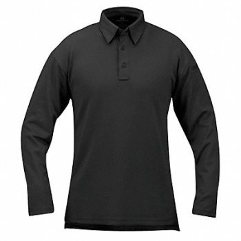 PROPPER Tactical Polo 2XL Long Sleeve Black, 28AM51