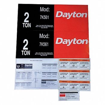 DAYTON Jib Crane Label Kit For Use With 7K561, 28CH95