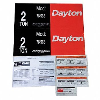DAYTON Jib Crane Label Kit For Use With 7K563, 28CH97