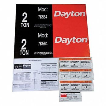 DAYTON Jib Crane Label Kit For Use With 7K564, 28CH98
