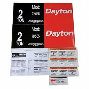 DAYTON Jib Crane Label Kit For Use With 7K565, 28CH99