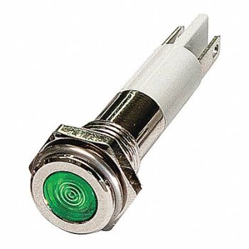 GRAINGER APPROVED Flat Indicator Light Green 110VAC, 24M072