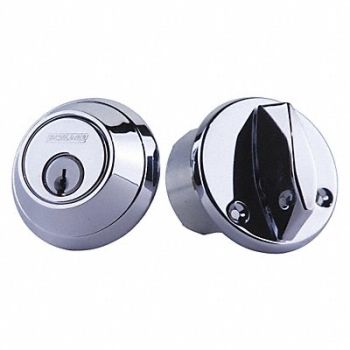 SCHLAGE 1-Cyl Deadbolt Standard Bright Chrome, 28XV73
