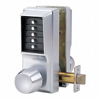 KABA SIMPLEX PushButton Lockset Nonhanded SatinChrome, 44ZY78