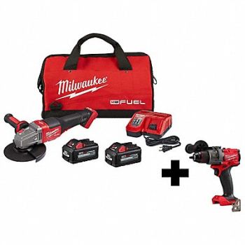 MILWAUKEE M18 Grinder Kit w M18 1/2 Hammer Drill, 385XH2