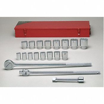 WRIGHT TOOL Skt Wrch St Chrm 12Pt 7/8 - 2 in, 29AT73